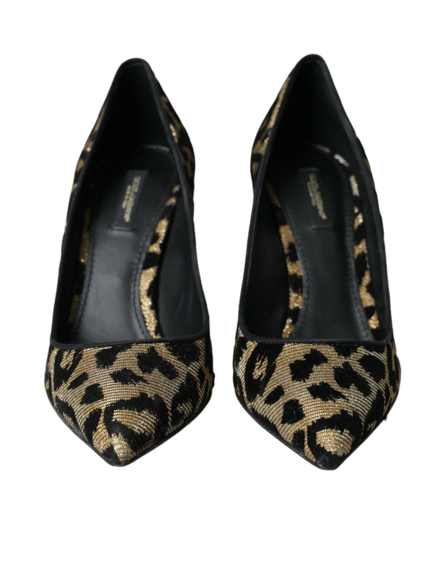 Dolce & Gabbana - Black Gold Leopard Lurex Heels Pumps Shoes