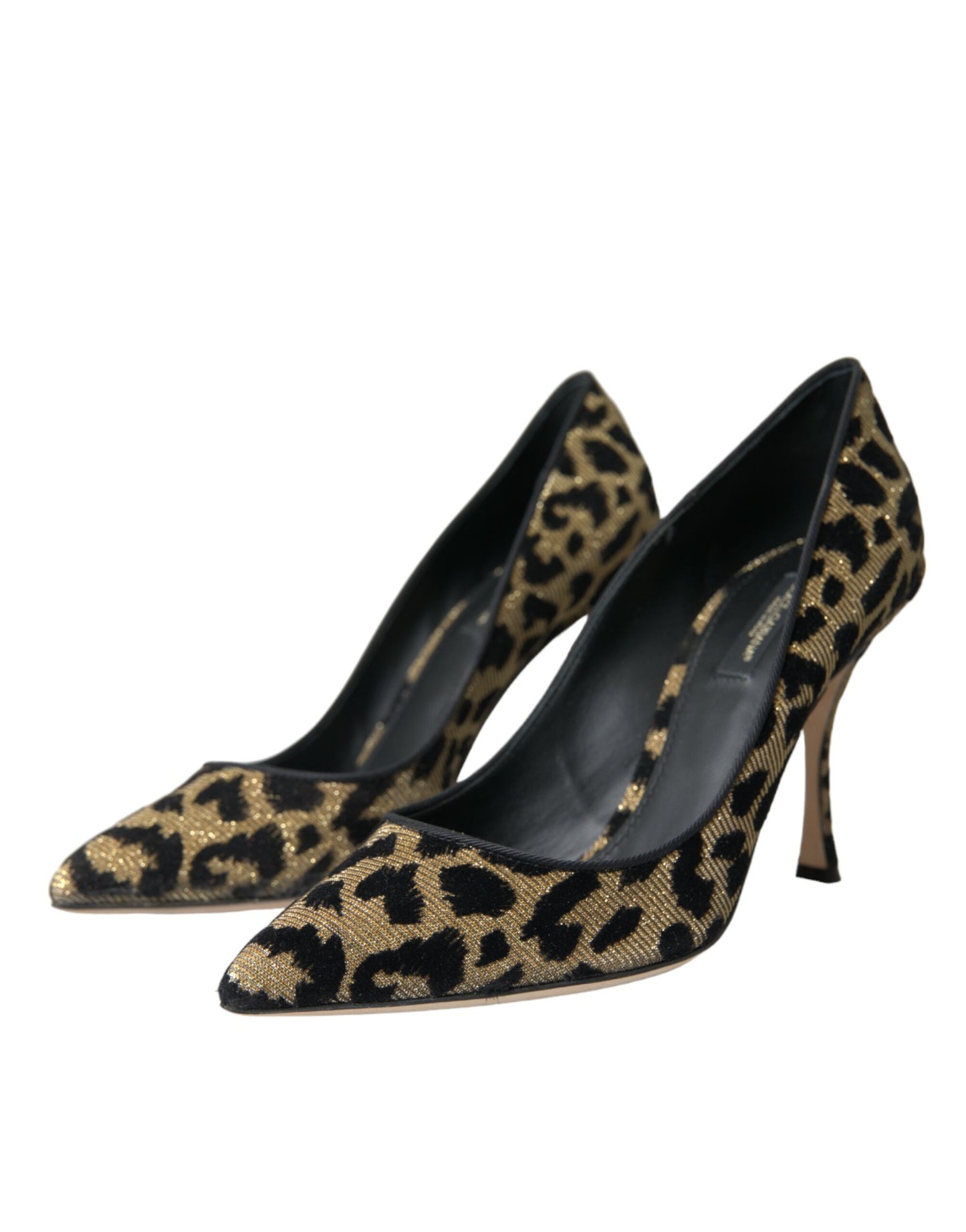 Dolce & Gabbana - Black Gold Leopard Lurex Heels Pumps Shoes