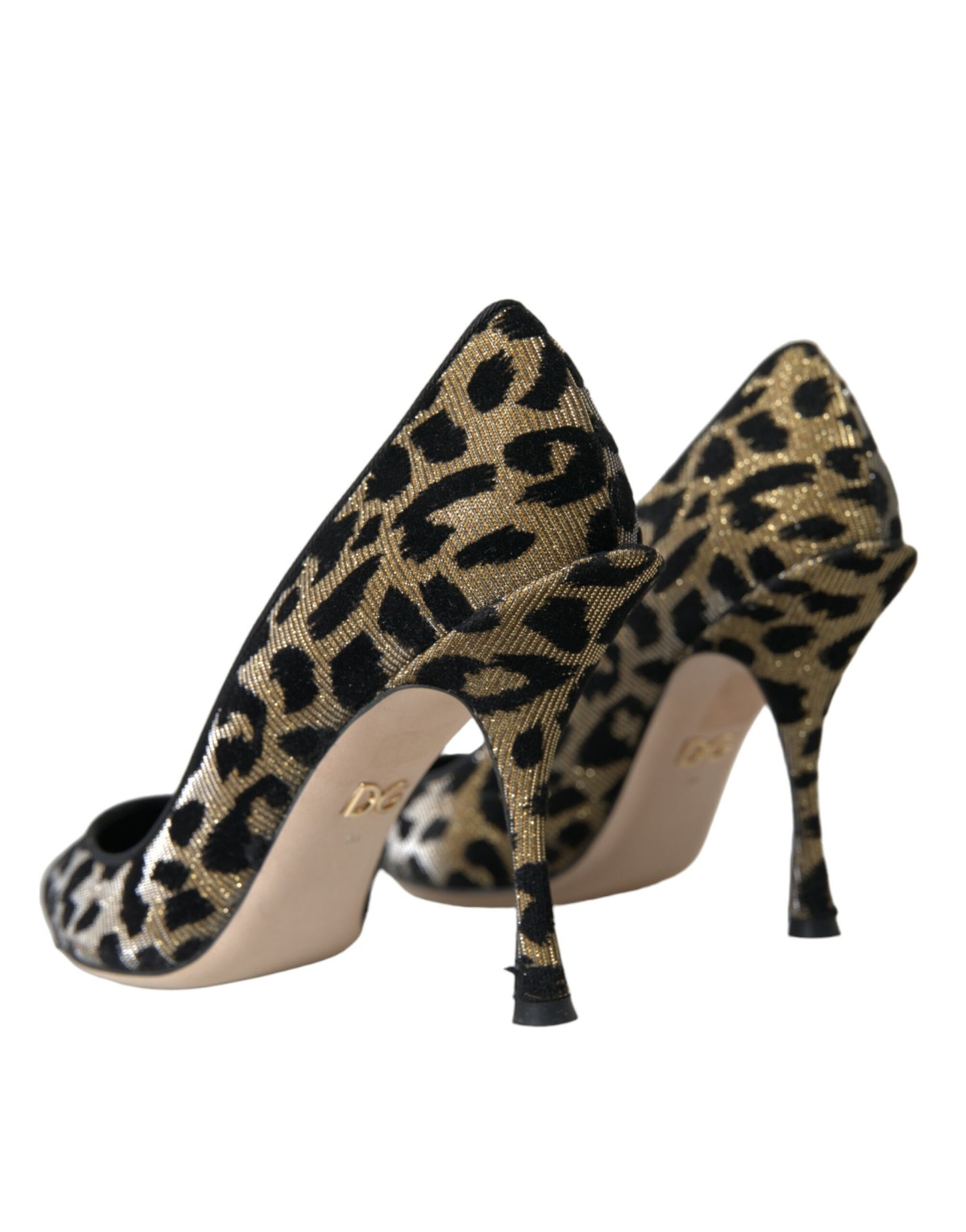 Dolce & Gabbana - Black Gold Leopard Lurex Heels Pumps Shoes