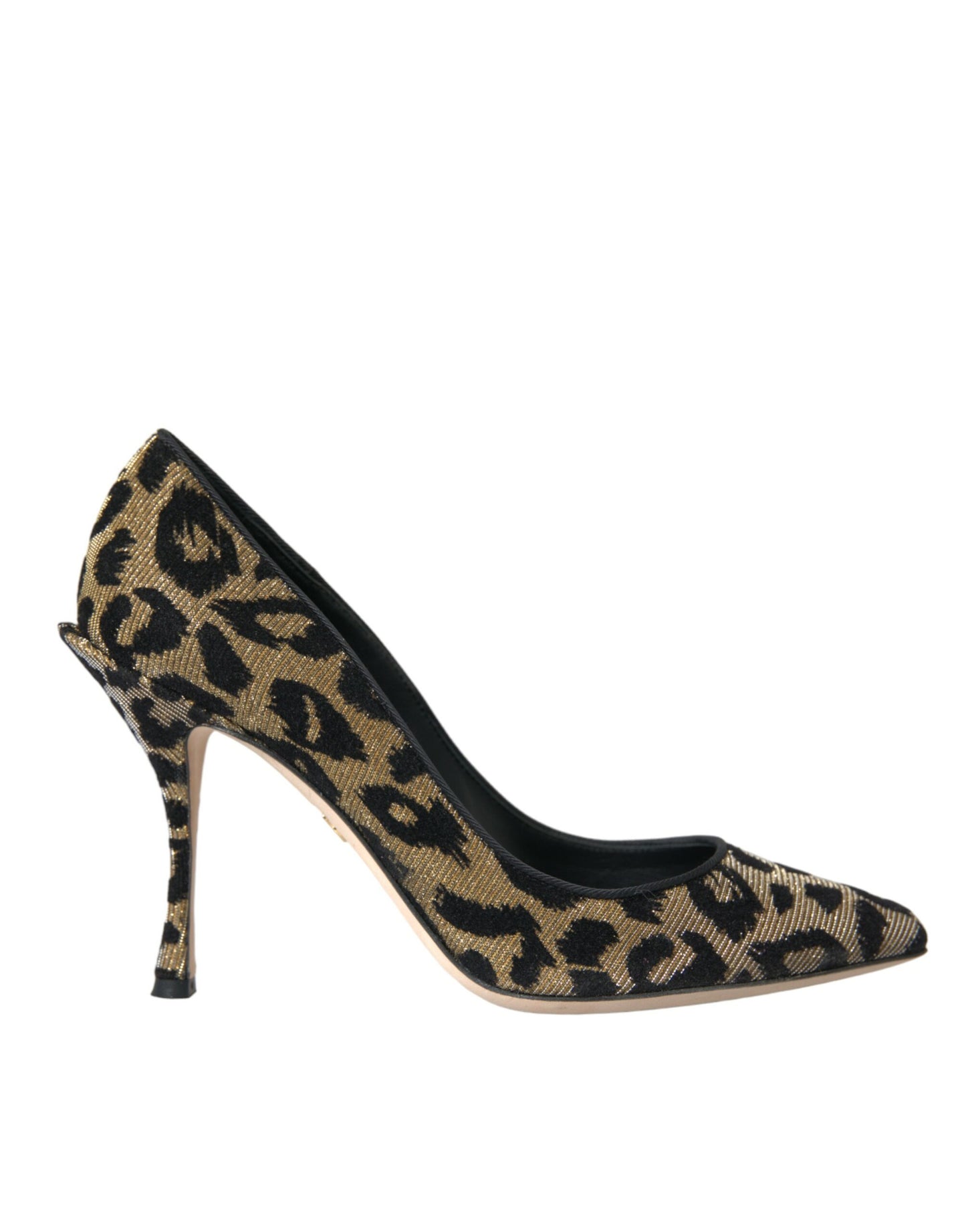 Dolce & Gabbana - Black Gold Leopard Lurex Heels Pumps Shoes