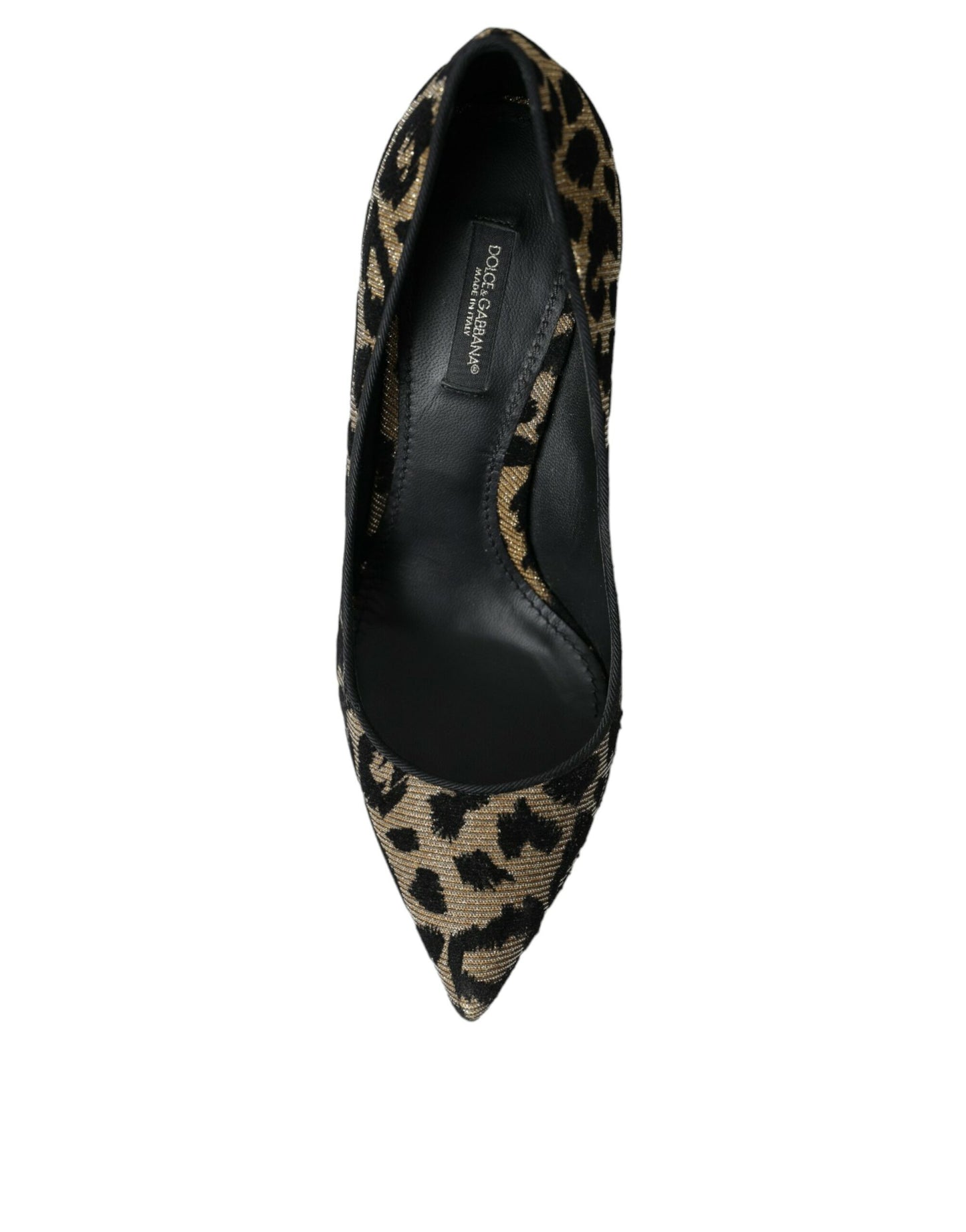 Dolce & Gabbana - Black Gold Leopard Lurex Heels Pumps Shoes